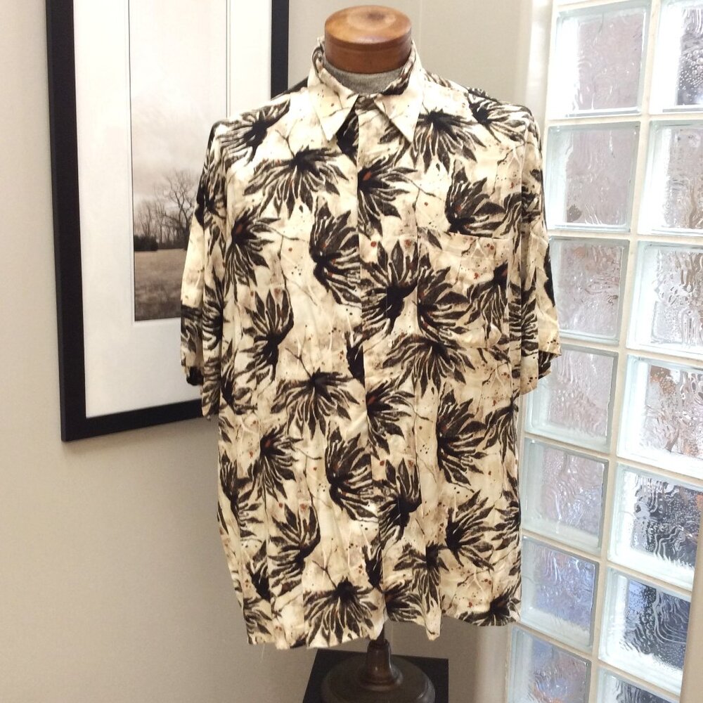 J Ferrar Print Men's Short Sleeve Shirt Size XL, Like New